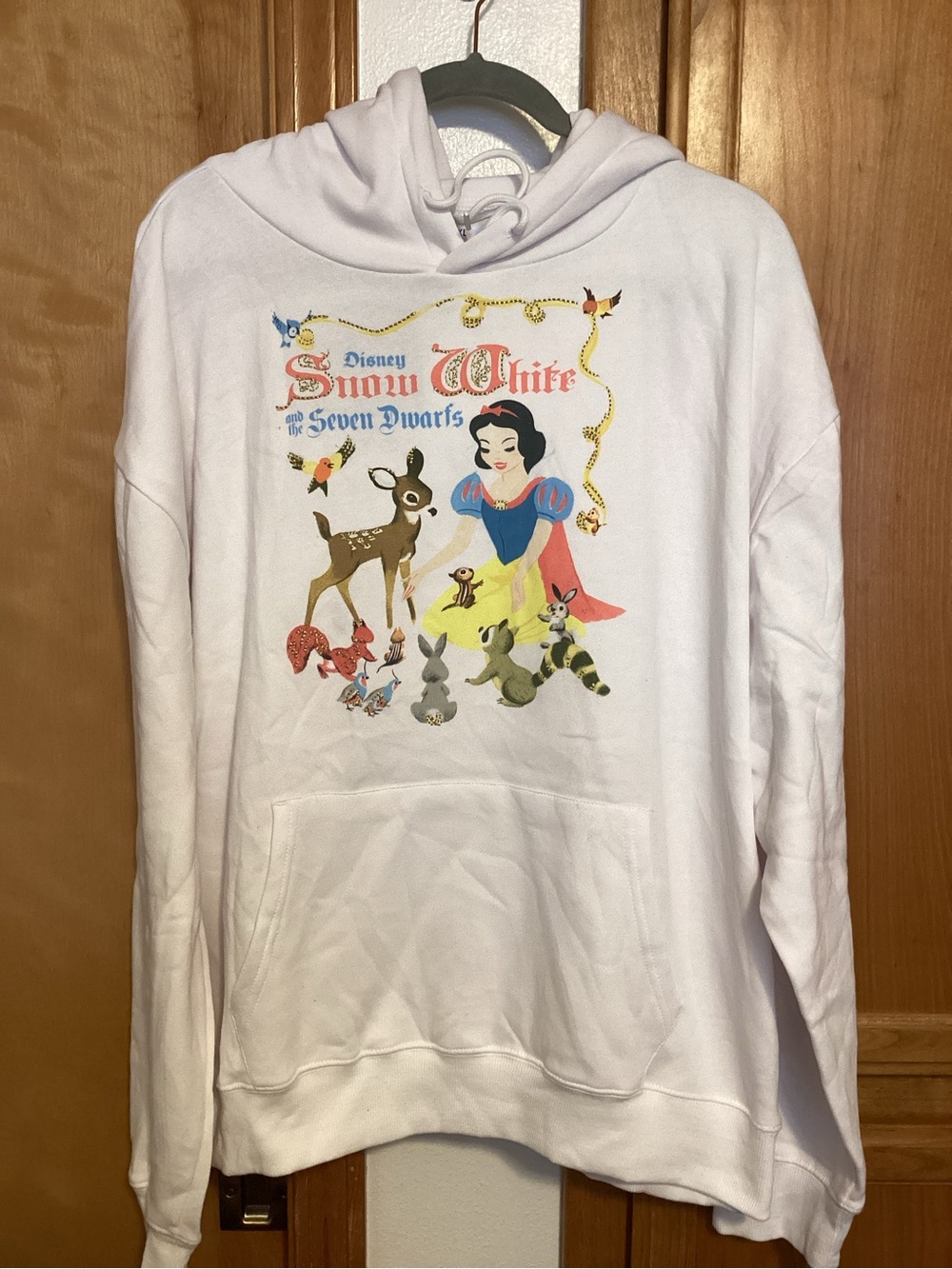 Disney Snow White Hoodie with embroidery on front and on sleeve, XL, NWT